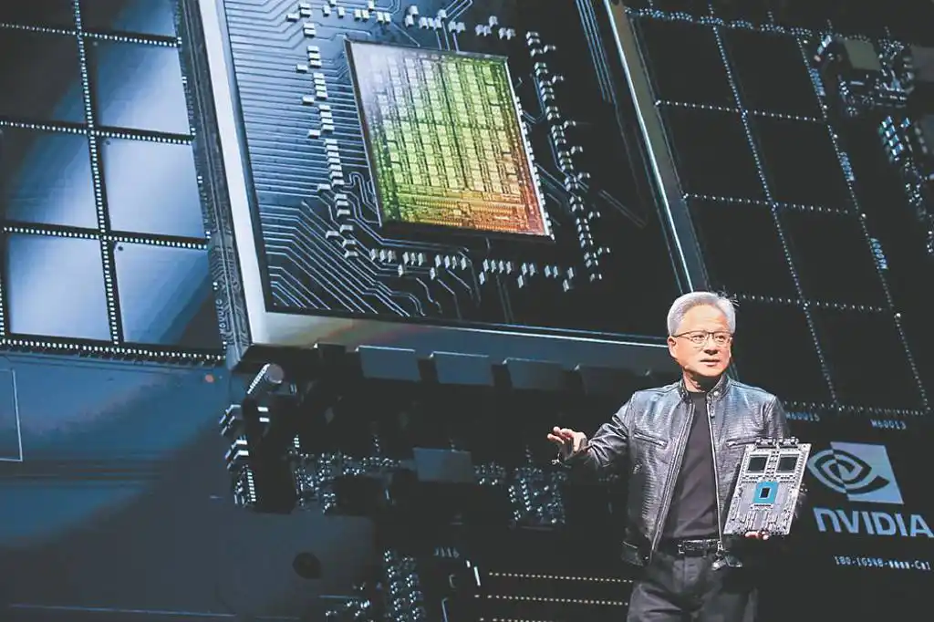 輝達執行長黃仁勳2日發表專題演講,主題為「開啟產業革命的全新時代」。圖/顏謙隆